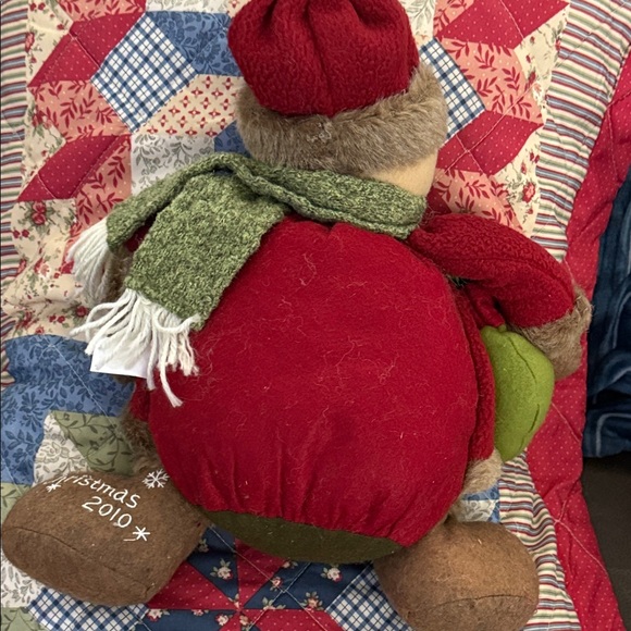 Festive Snowman Plush with Red and Green Accents - Picture 2 of 2